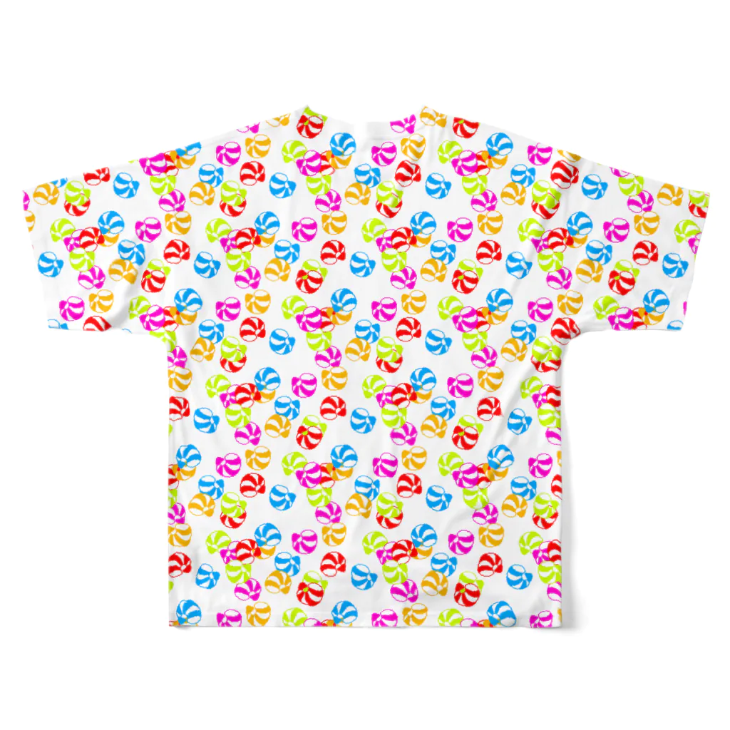 もやし人間のカラフルポップむきエビ All-Over Print T-Shirt :back