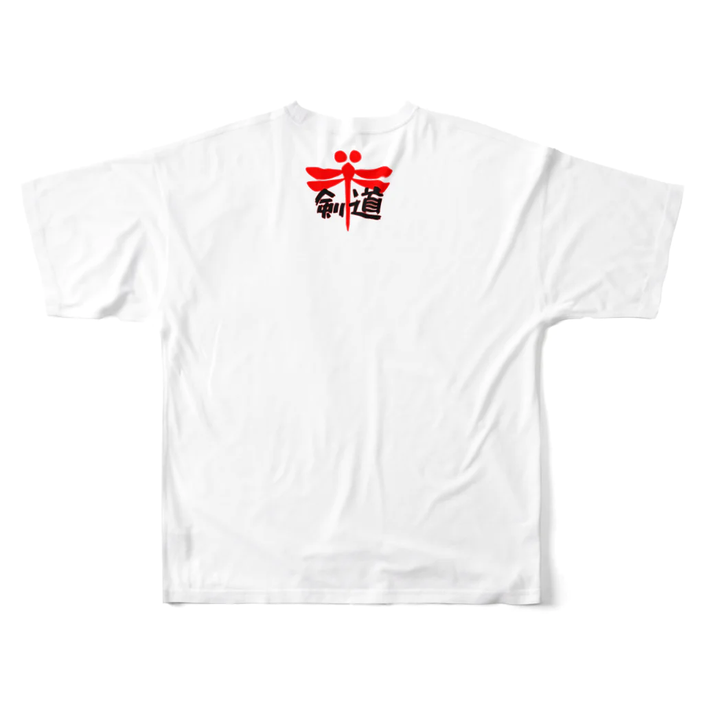 yoshiFactoryの剣道“平常心”書いてみました！！書道(女子) All-Over Print T-Shirt :back