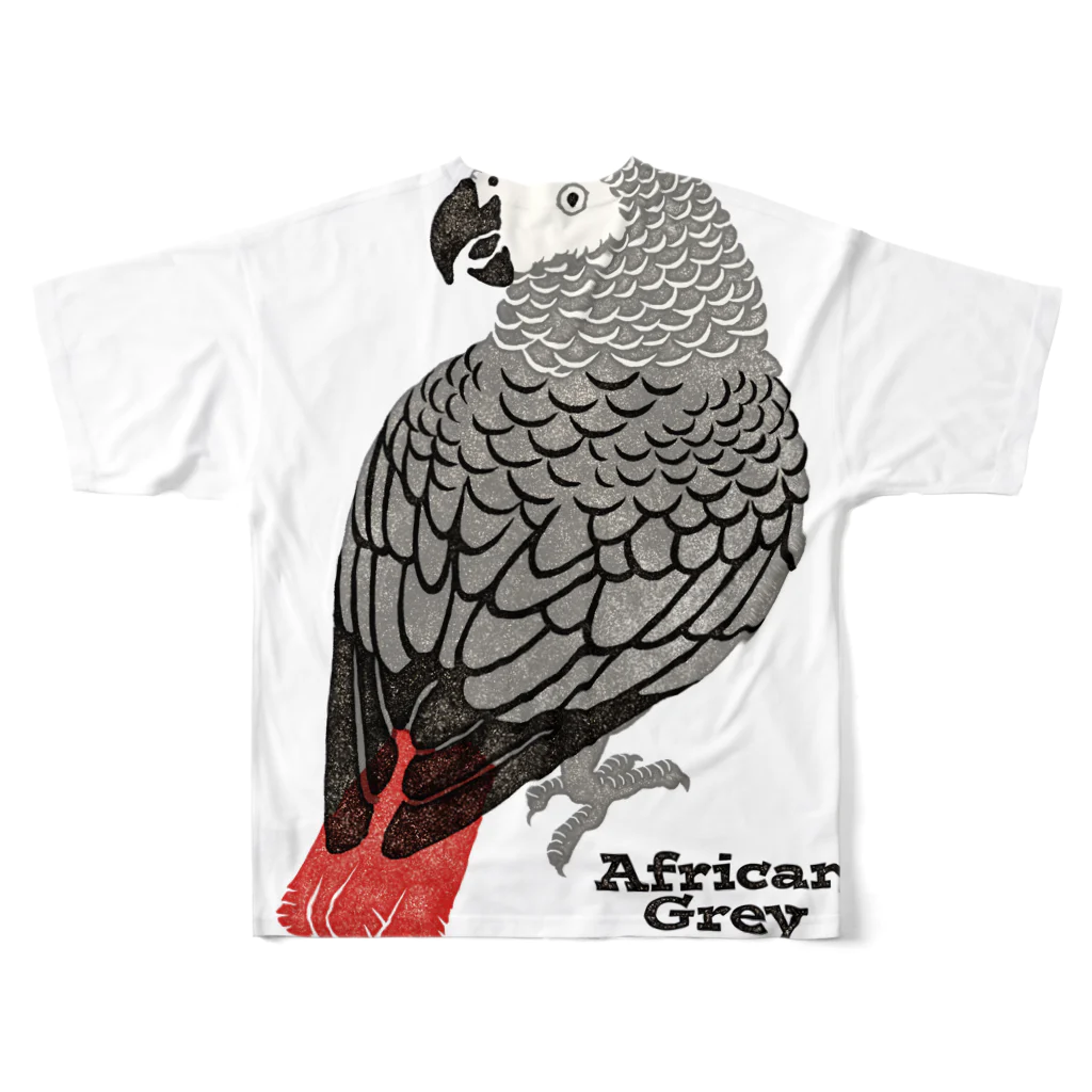 Tree Sparrowのヨウム フルグラフィックTシャツの背面