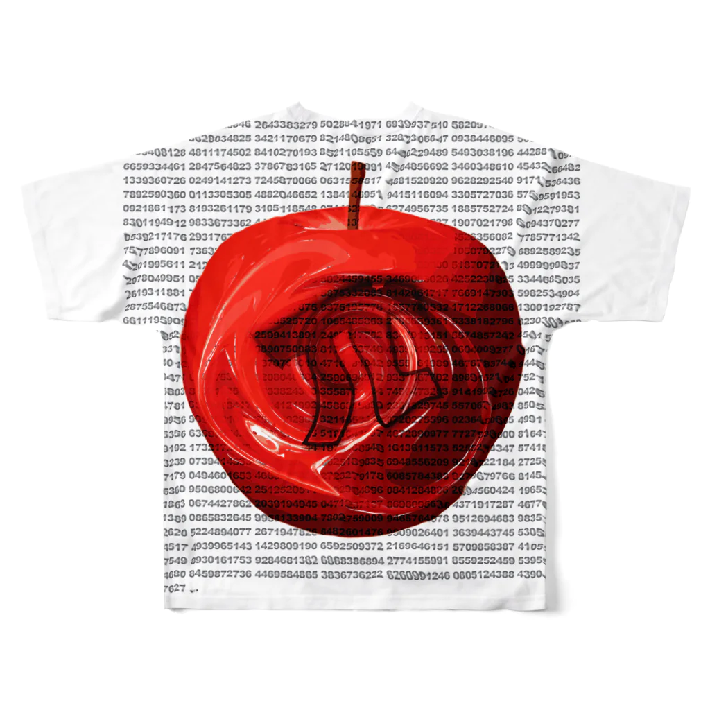 AURA_HYSTERICAのApple_Pi All-Over Print T-Shirt :back