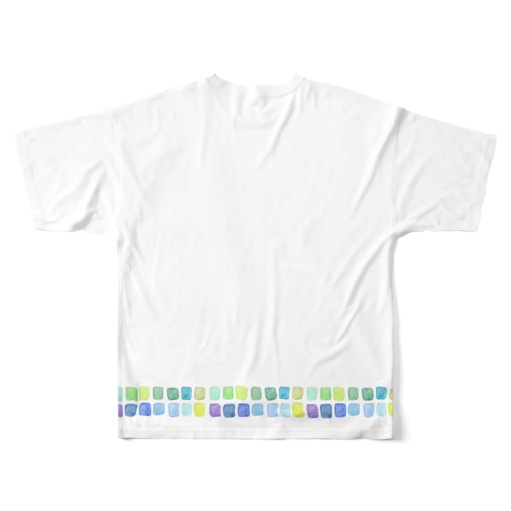 kasaiの水のタイルライン All-Over Print T-Shirt :back