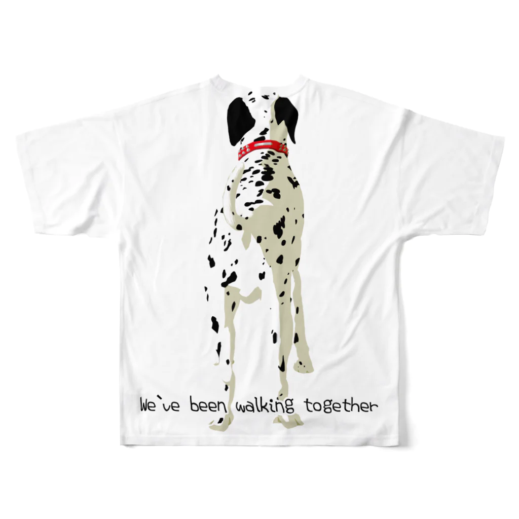 IT DesignのWalk with Dalmatian All-Over Print T-Shirt :back