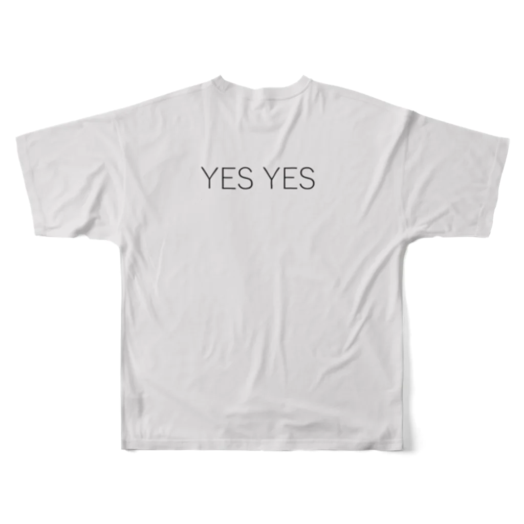 タチマチトリコの YES  YES ビッグチヨミ グレー  フルグラフィックTシャツ フルグラフィックTシャツの背面