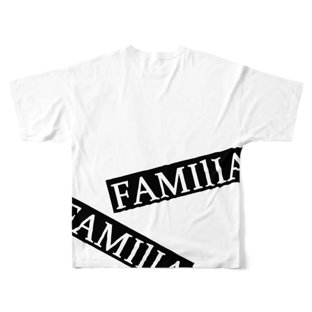 FAMIlIAのFAMIlIA　ロゴテープTシャツ フルグラフィックTシャツの背面