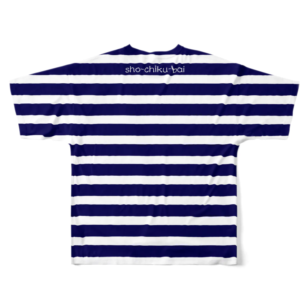 松竹梅雑貨の松竹梅 マリン navy All-Over Print T-Shirt :back