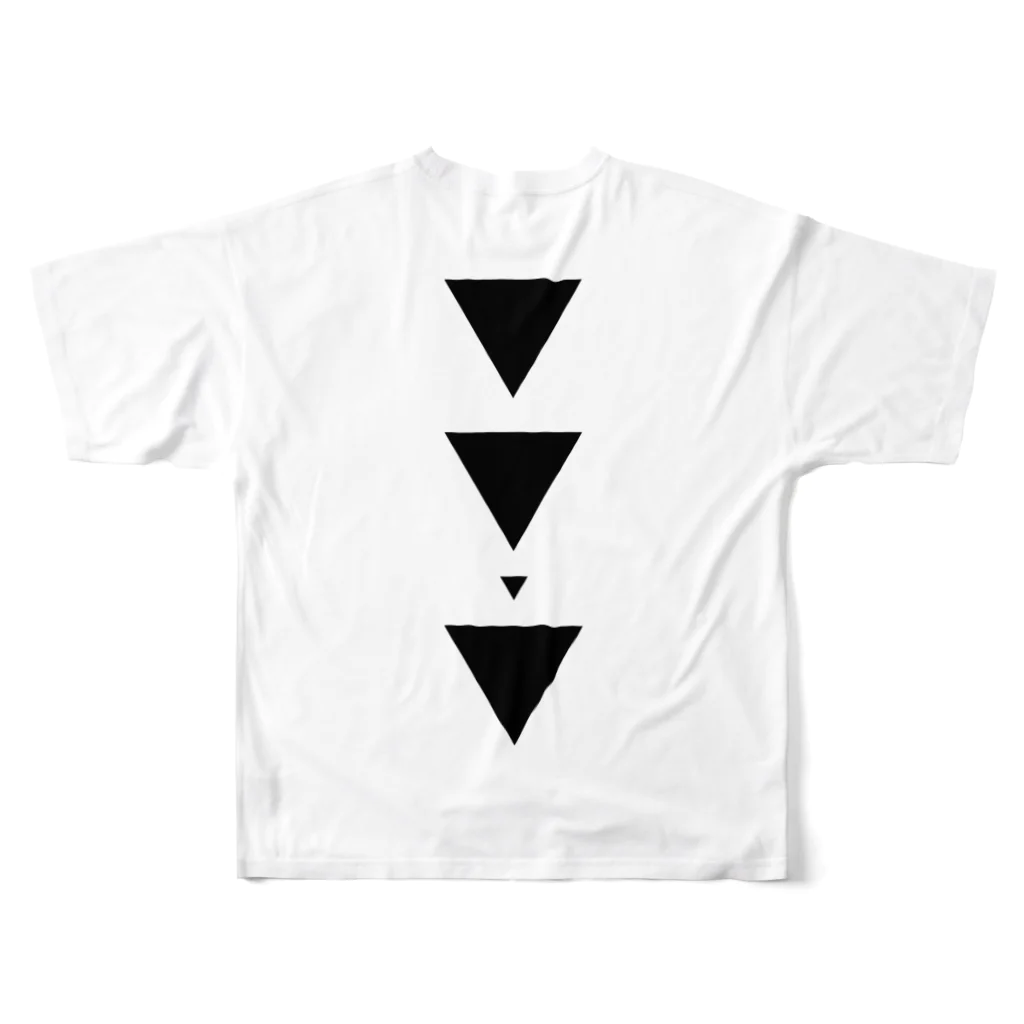 【三角形の穴】の▼3【逆三角形の穴】 All-Over Print T-Shirt :back