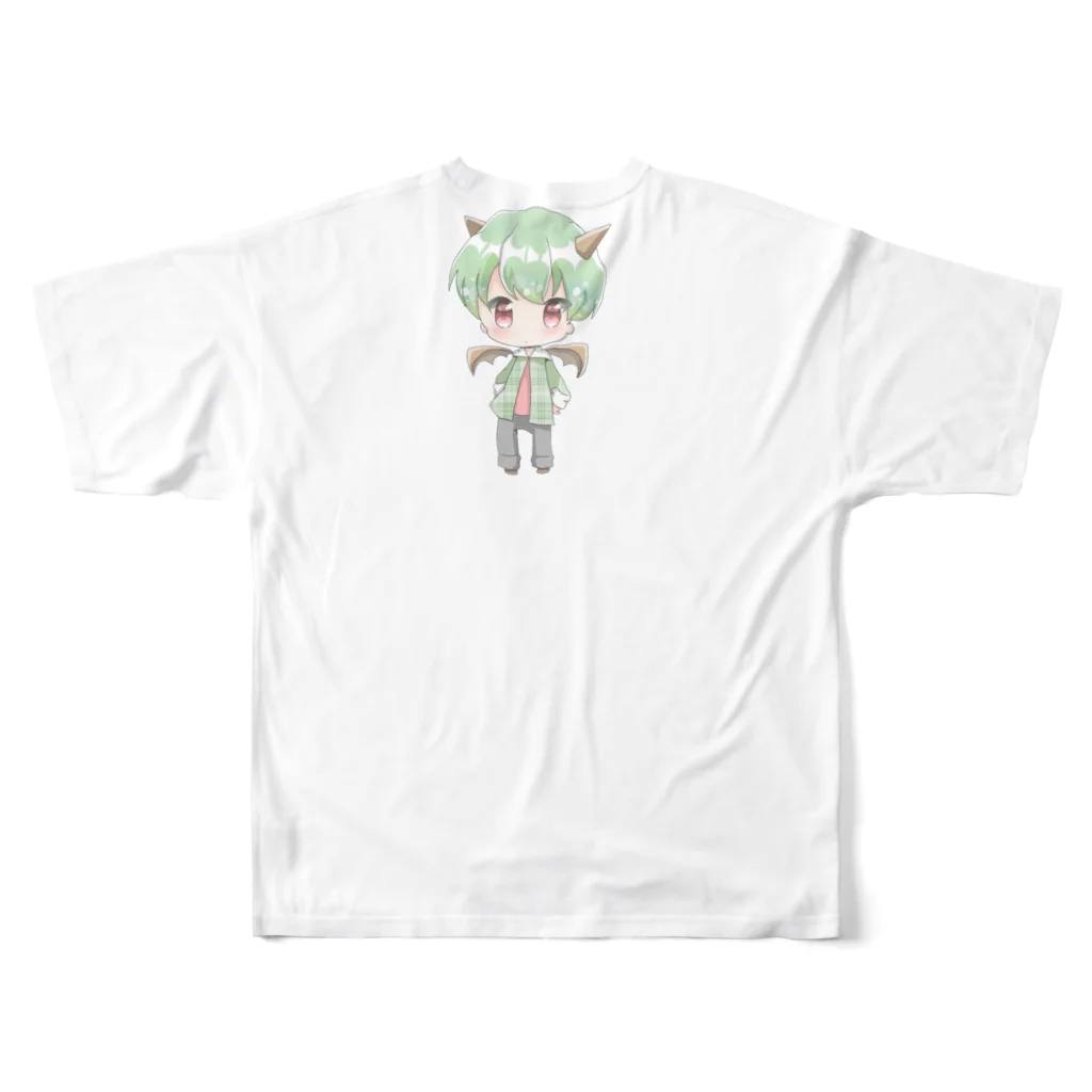 キジンのキジンくんのTシャツ 풀그래픽 티셔츠の背面