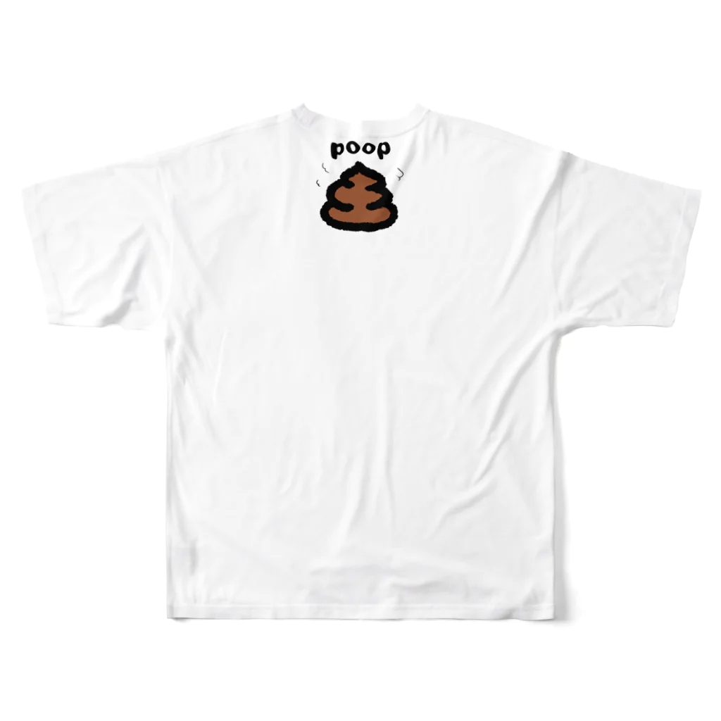 うさぎまるえkawaiishop のくまコロりん『ぷりっ』 All-Over Print T-Shirt :back