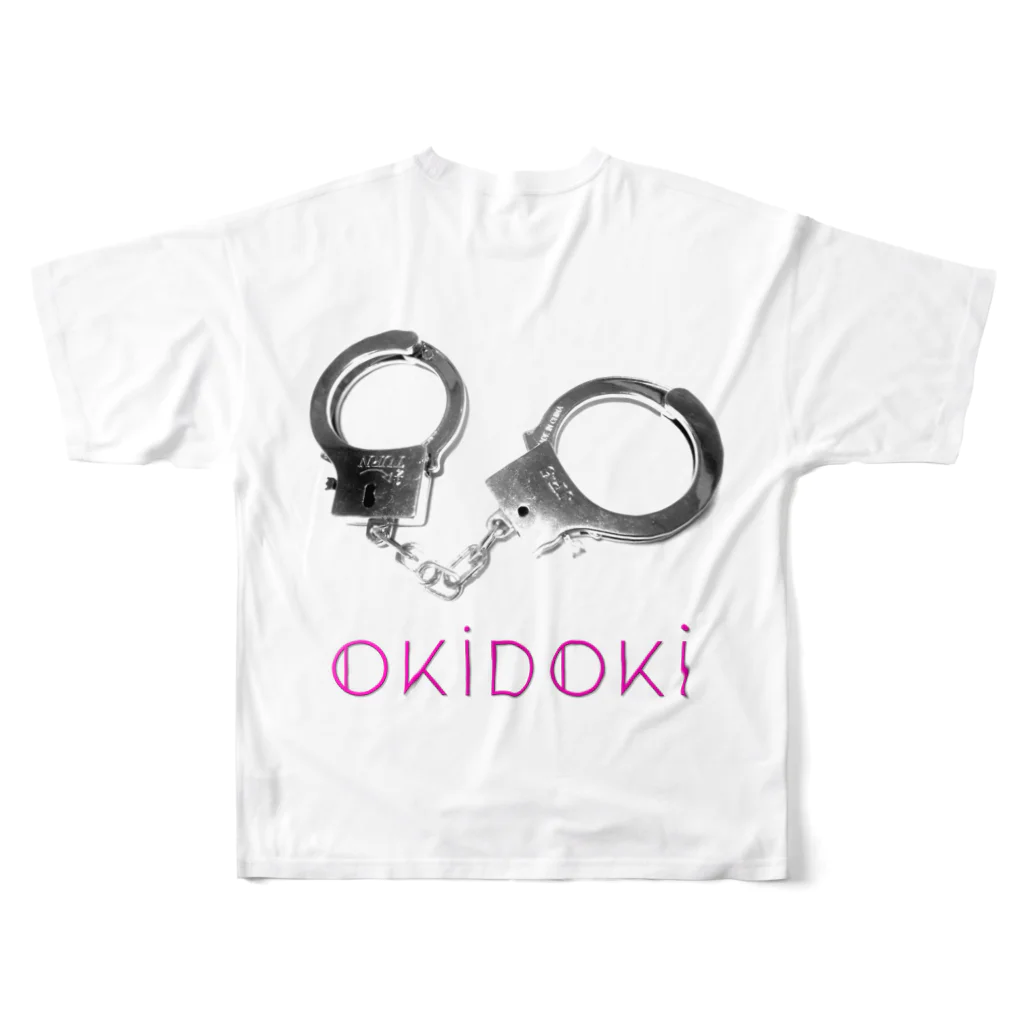 OKiDOKiの手錠デザインType B フルグラフィックTシャツの背面