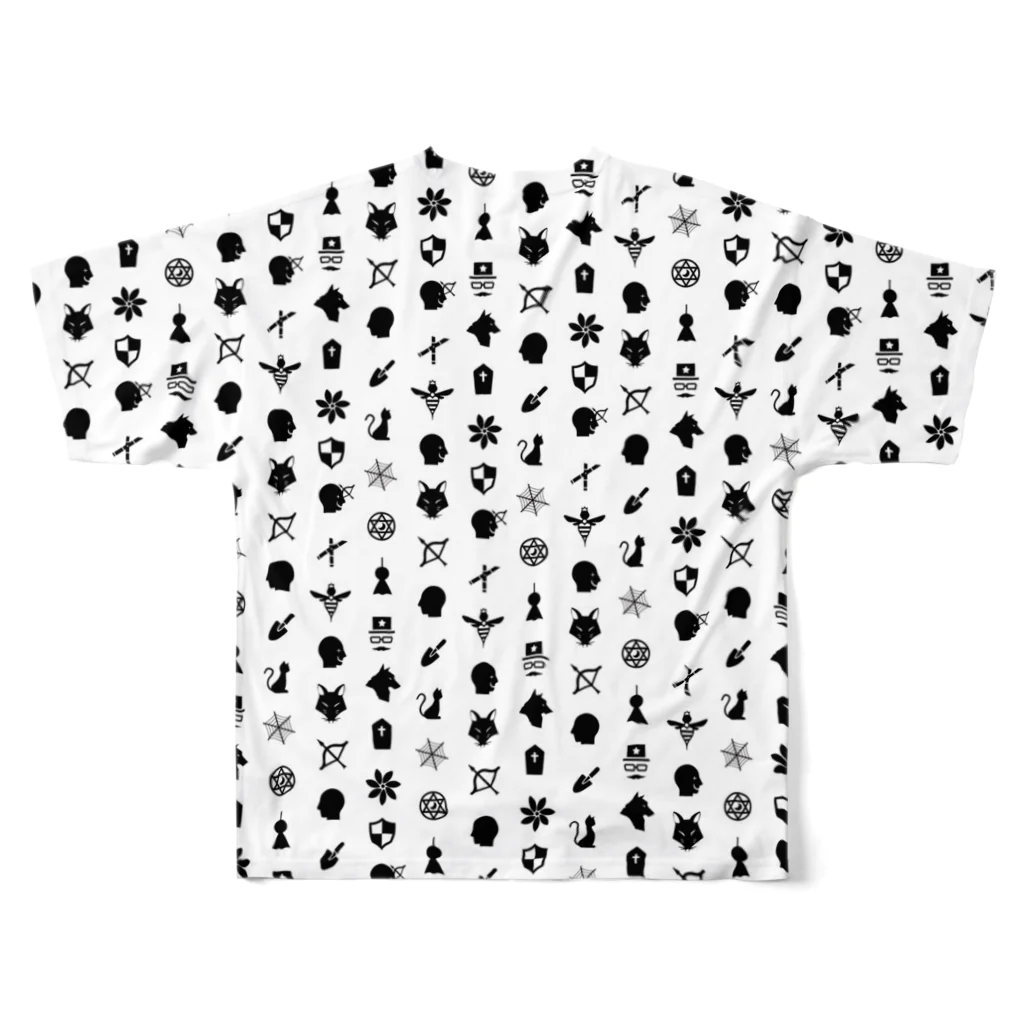 ニワ@人狼の庭のカードロゴ All-Over Print T-Shirt :back