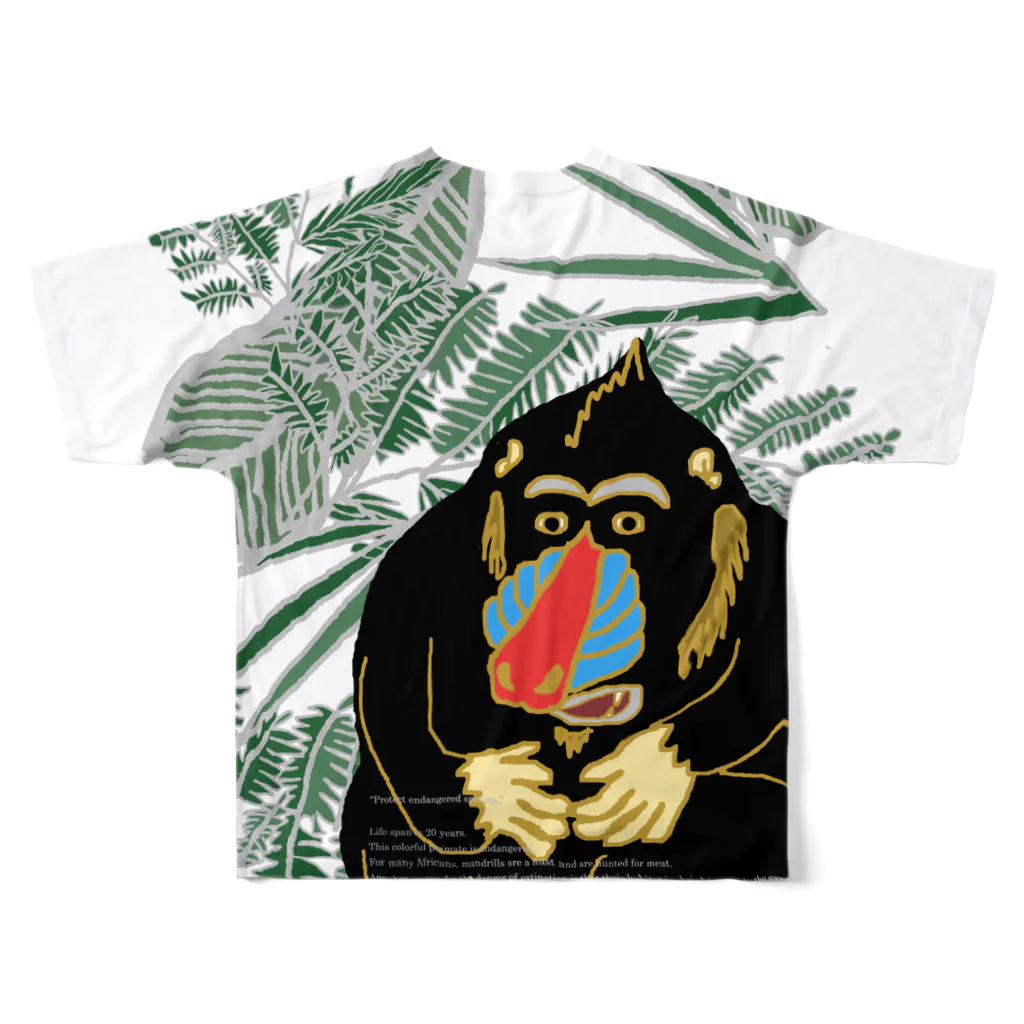 uwotomoの【MANDRILL】 All-Over Print T-Shirt :back