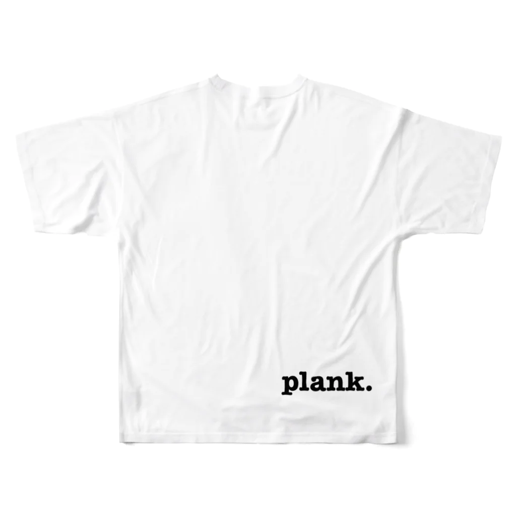 workout,chillout.のwo,co. plank フルグラフィックTシャツの背面