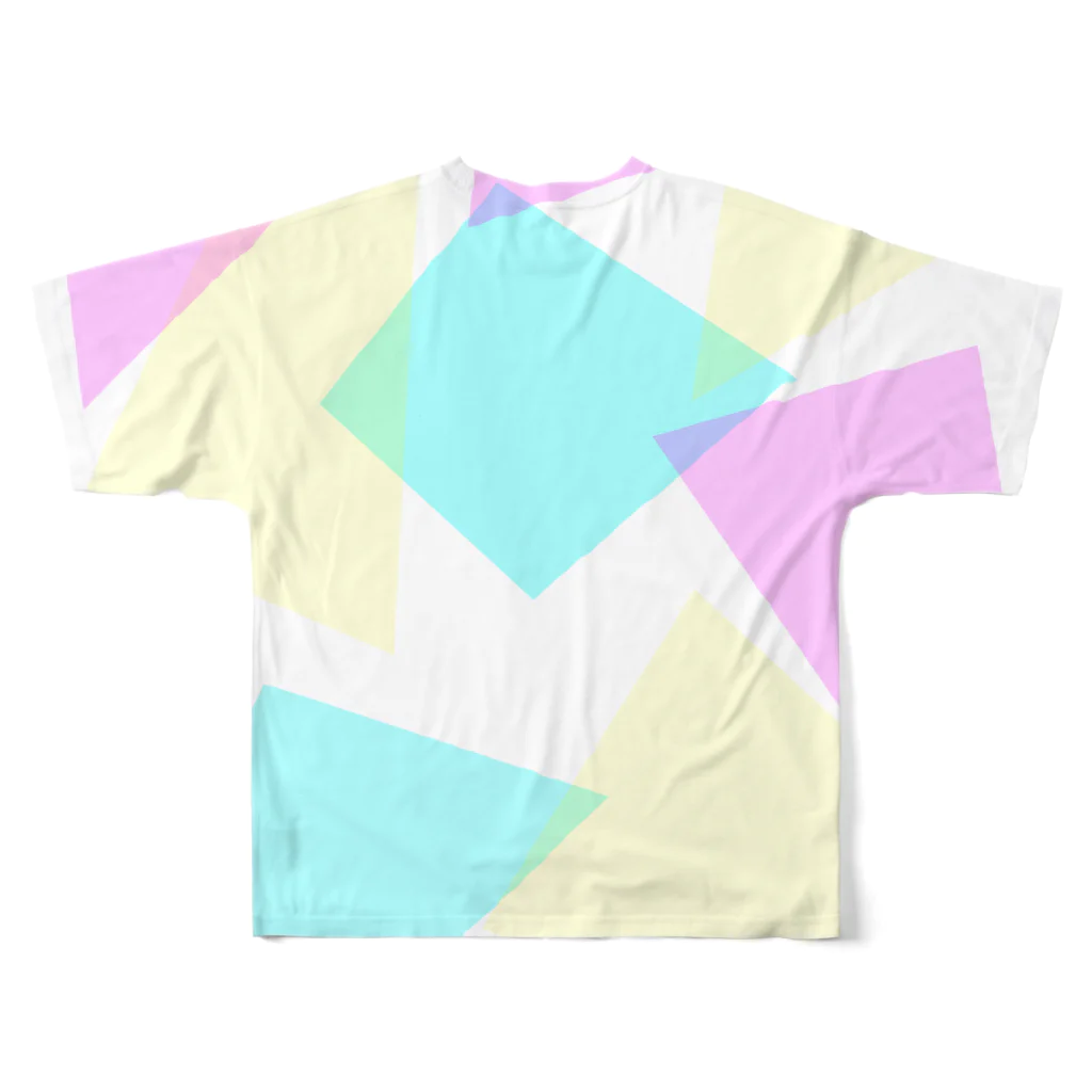 ラクガキやさんのbule yellow pink All-Over Print T-Shirt :back