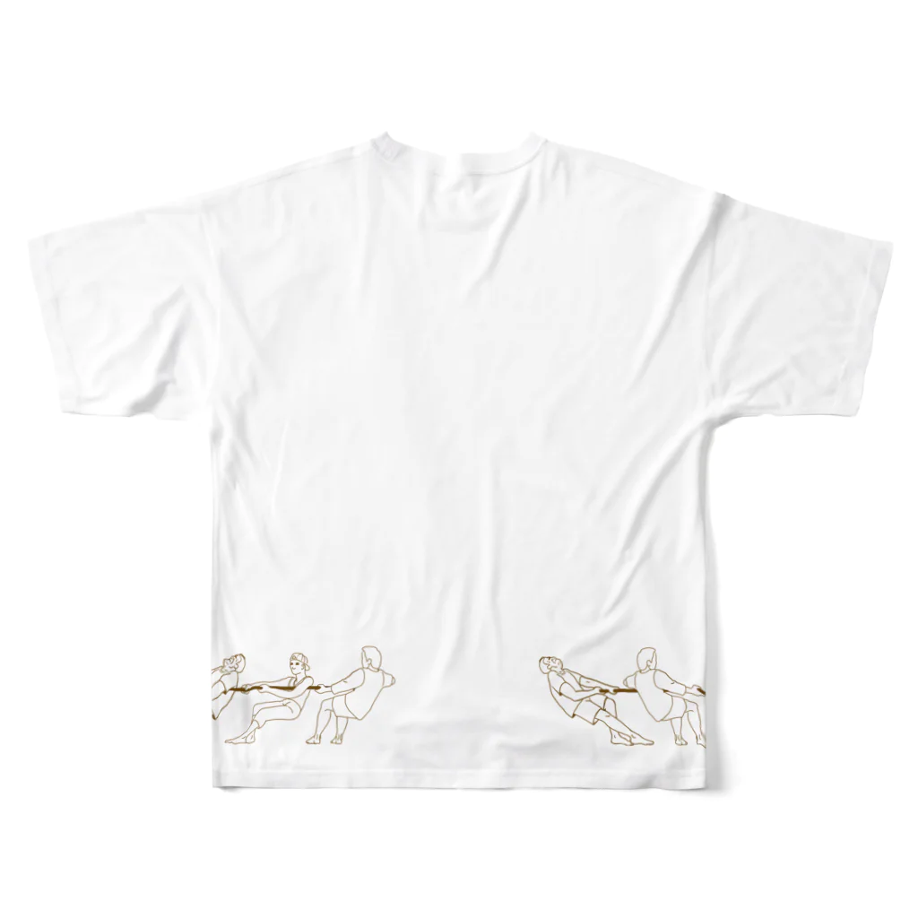 momosakuの綱引き　背面デザインあり All-Over Print T-Shirt :back