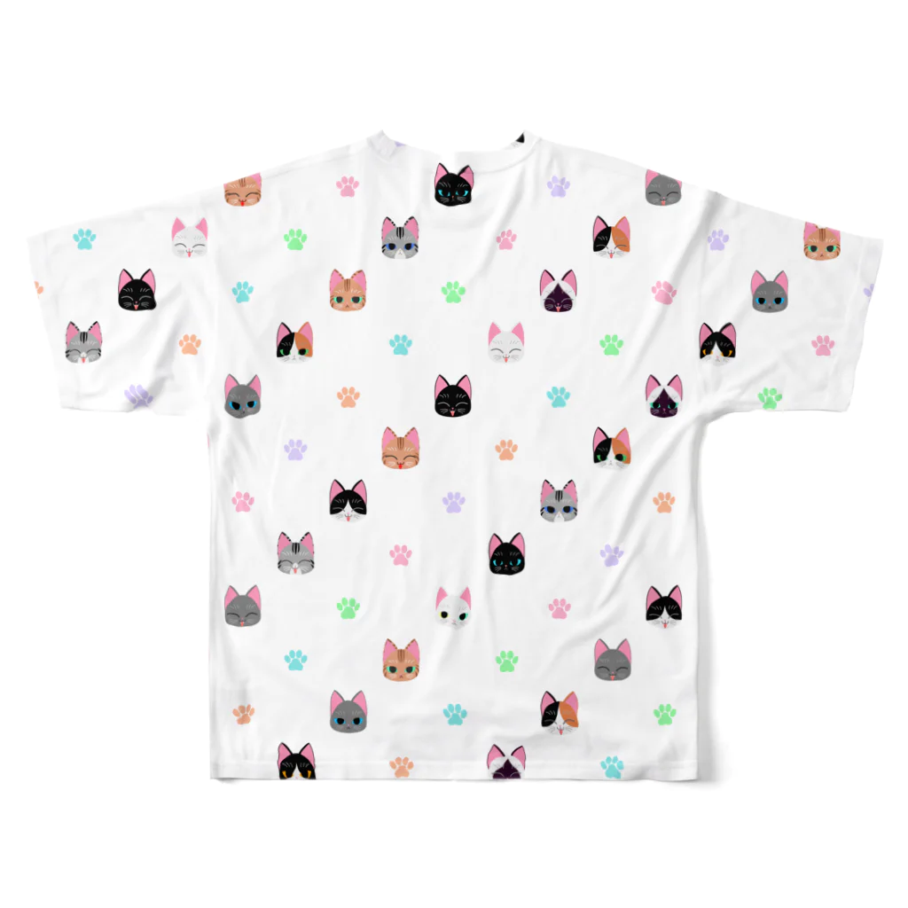 こーすけの猫だらけ All-Over Print T-Shirt :back