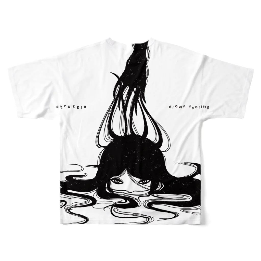 erubakki_yojitaのerubakki_drown フルグラフィックTシャツの背面