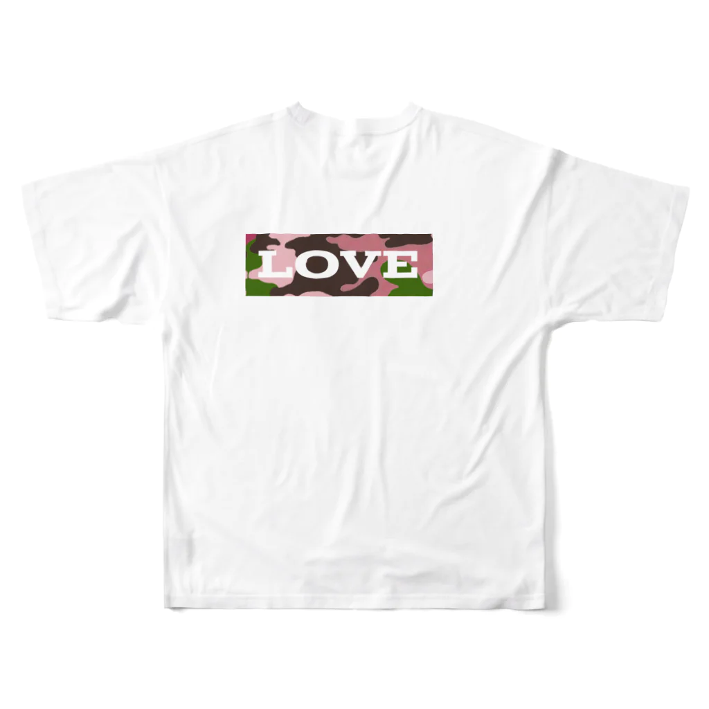 LOVE lovelyのLOVE ロゴ フルグラフィックTシャツの背面