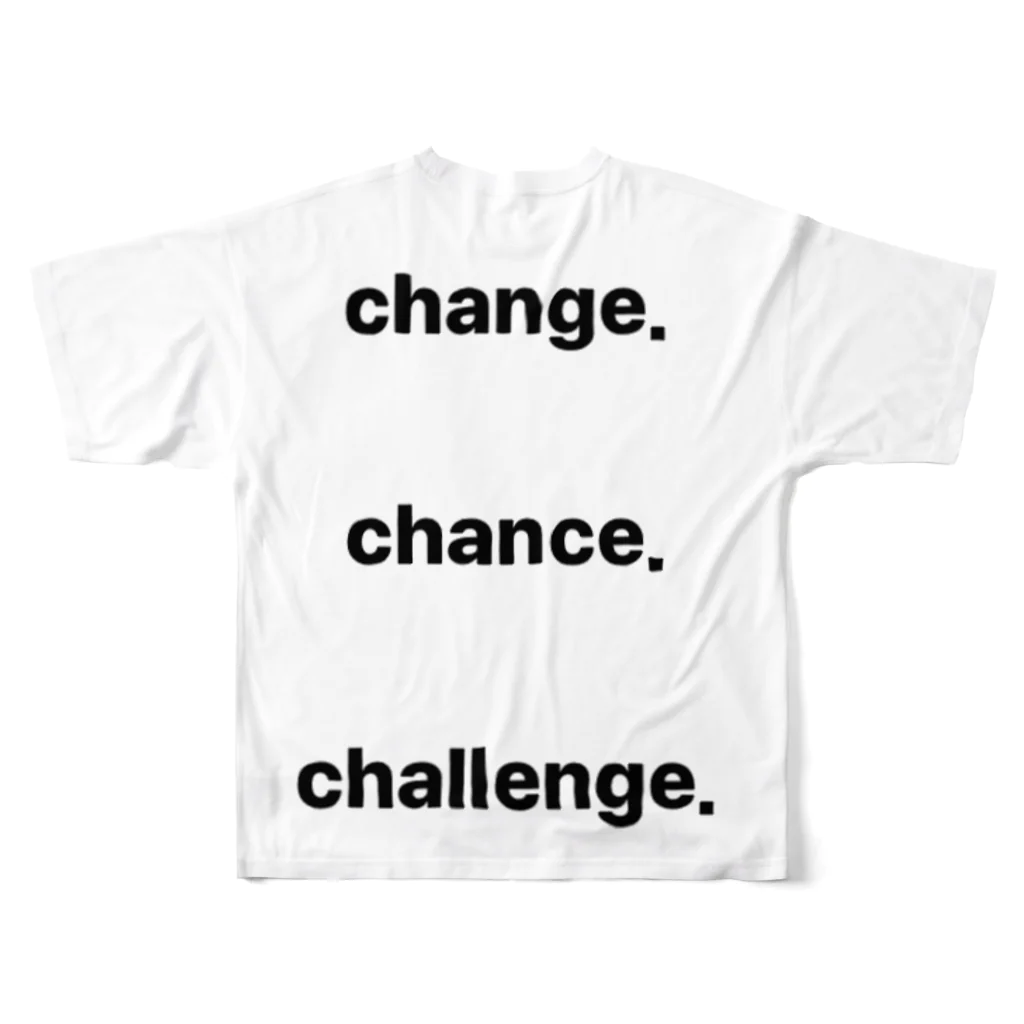 3ch．shopの『3ch.』-White- All-Over Print T-Shirt :back