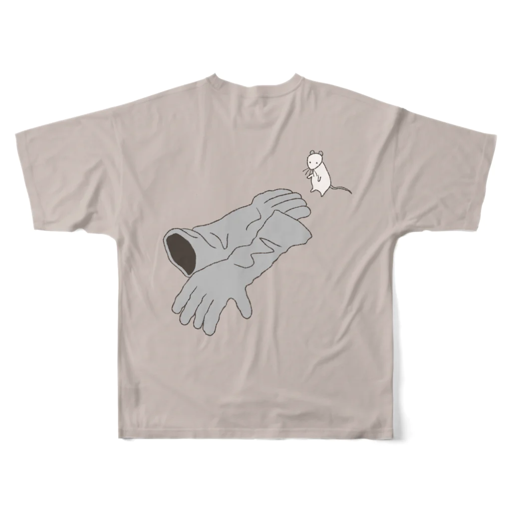 にしやま み〜たろうの手袋 All-Over Print T-Shirt :back