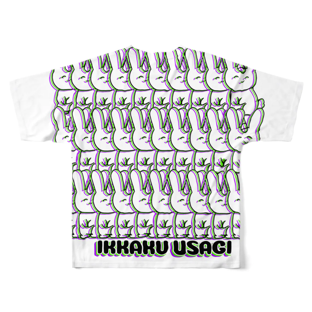 ねこたん うさぎのうさぎ-増殖7 All-Over Print T-Shirt :back