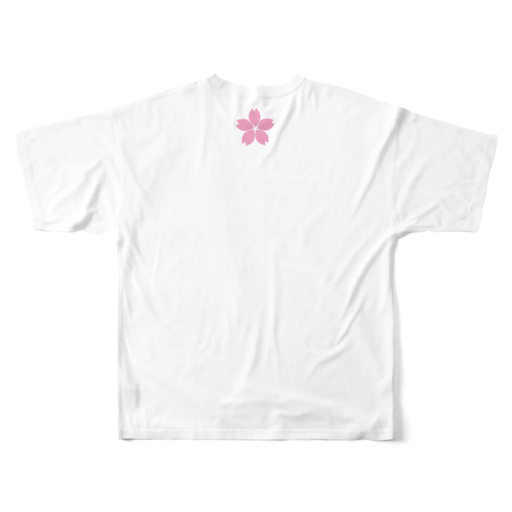 松や SUZURI店のSAKURA FUBUKI All-Over Print T-Shirt :back