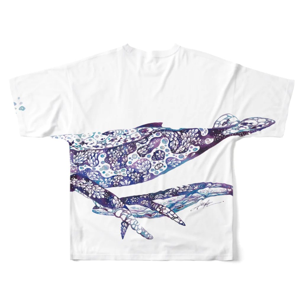 eARThのWHALE CRYING　フルグラ フルグラフィックTシャツの背面