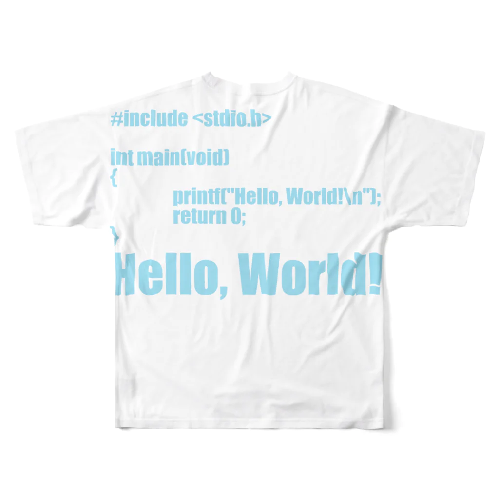 AURA_HYSTERICAのC_PROGRAMMING_LANGUAGE フルグラフィックTシャツの背面