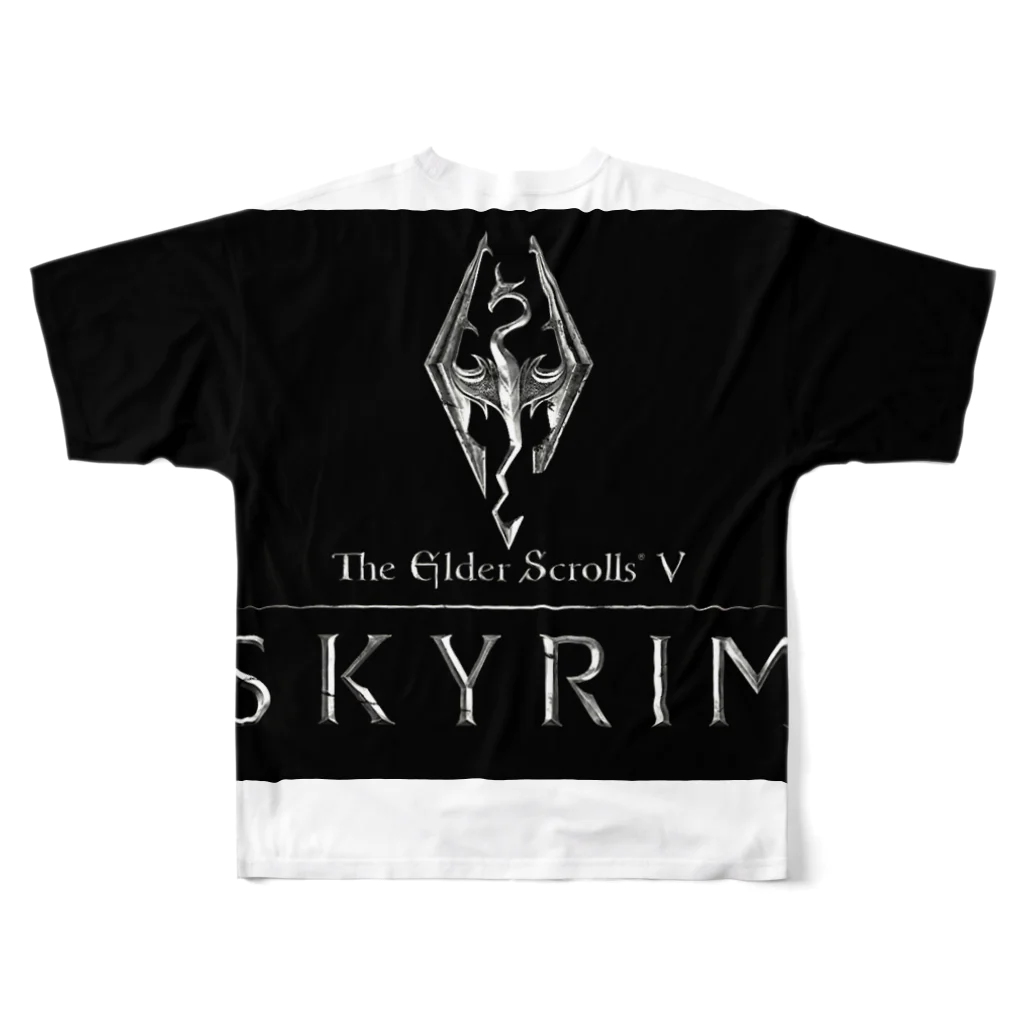 富山の釣り人のSkyrimTシャツ フルグラフィックTシャツの背面