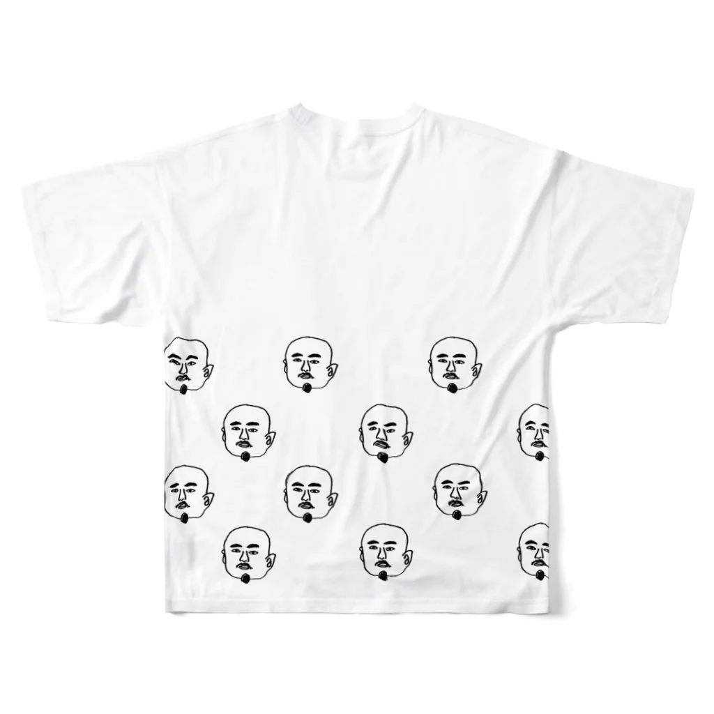 kakukaku-niconico［カクカクニコニコ］のおいちゃんzu フルグラフィックTシャツの背面