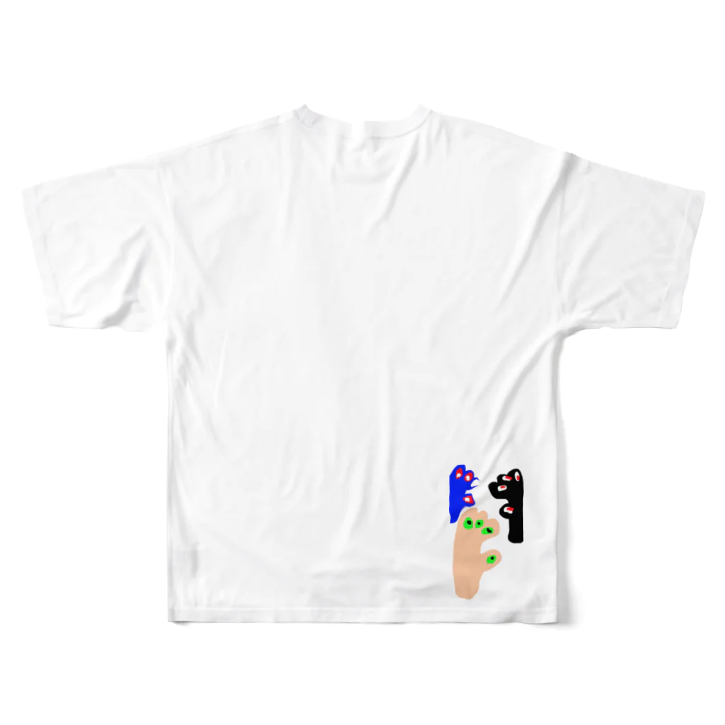 kakukaku-niconico［カクカクニコニコ］のtubomi フルグラフィックTシャツの背面