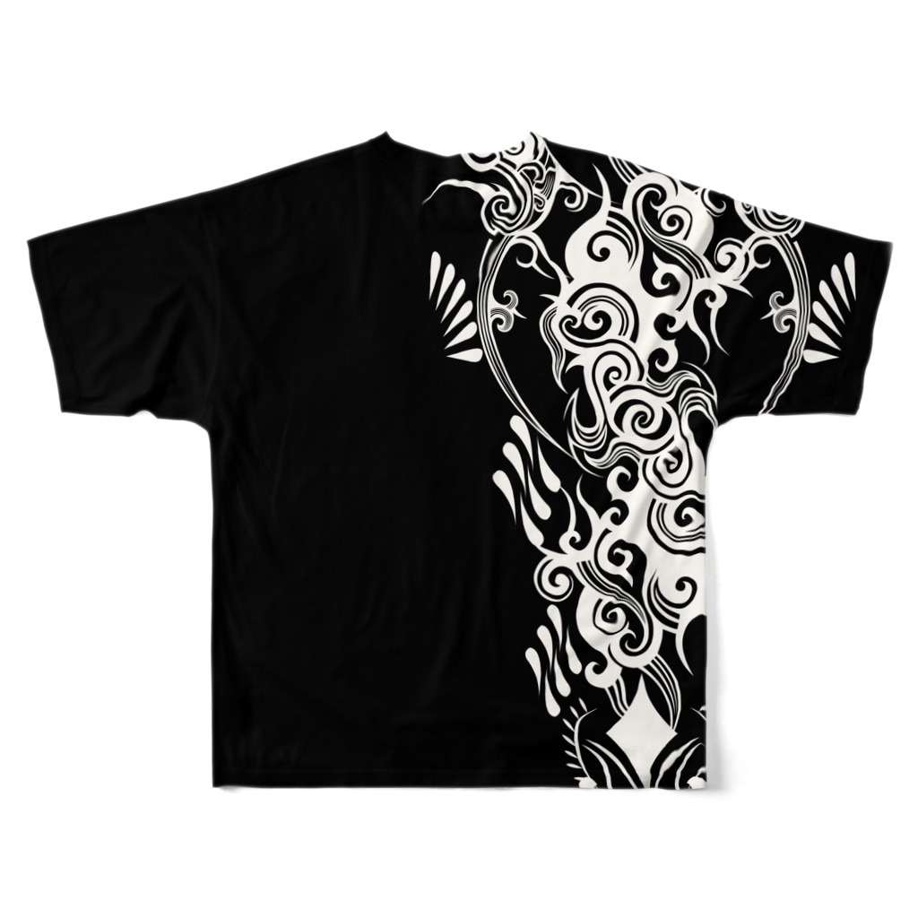 DIGITAL TATTOO WORKS/sickのTRIBAL/t.d.t.w. All-Over Print T-Shirt :back