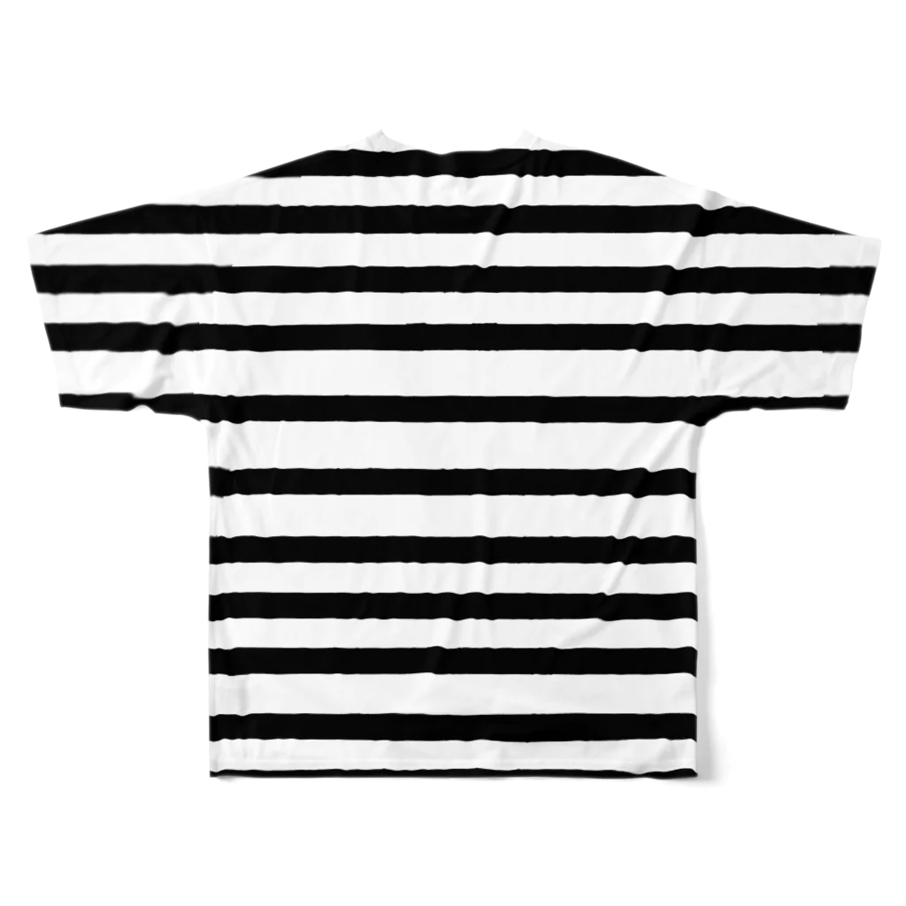 COPYL STOREのボーダー 白黒 All-Over Print T-Shirt :back