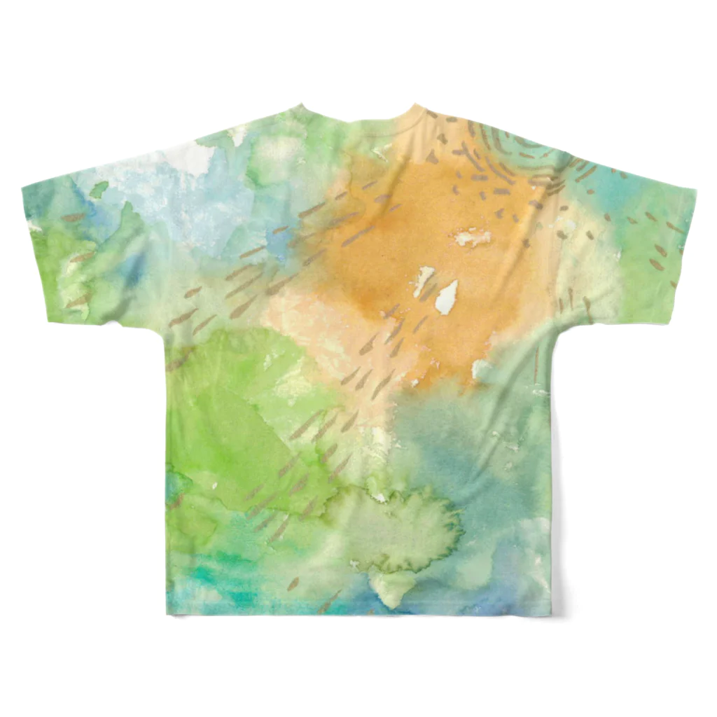 霧色の虹🌈white_rainbowのhappy T-shirt フルグラフィックTシャツの背面