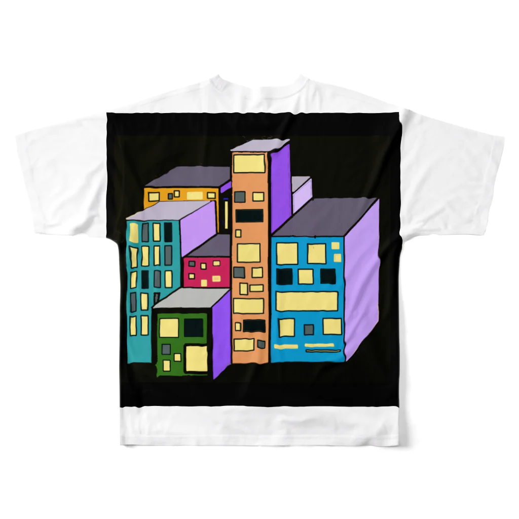 yuNoのUnsleeping town. フルグラフィックTシャツの背面