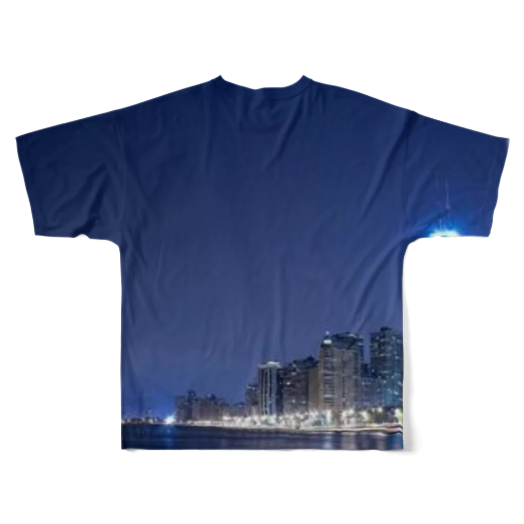 神十田ツイッターまとめフォームの夜景Tシャツ All-Over Print T-Shirt :back