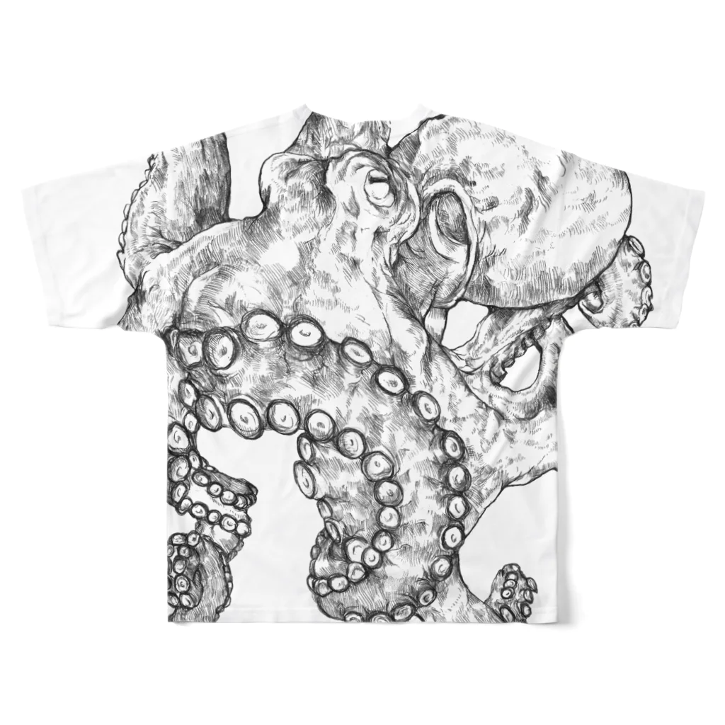 chiyokomeyaの octopusmono フルグラフィックTシャツの背面