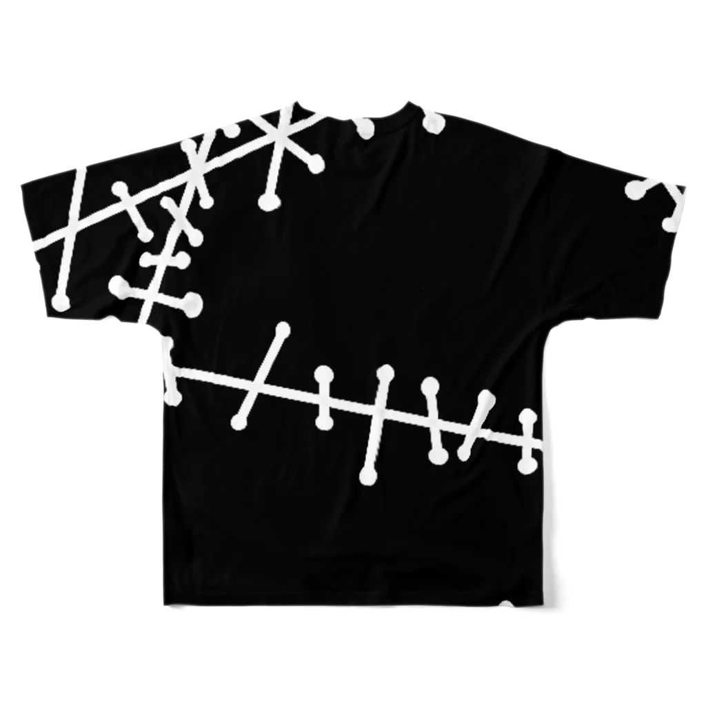 SumiReのツギハギ　白 All-Over Print T-Shirt :back