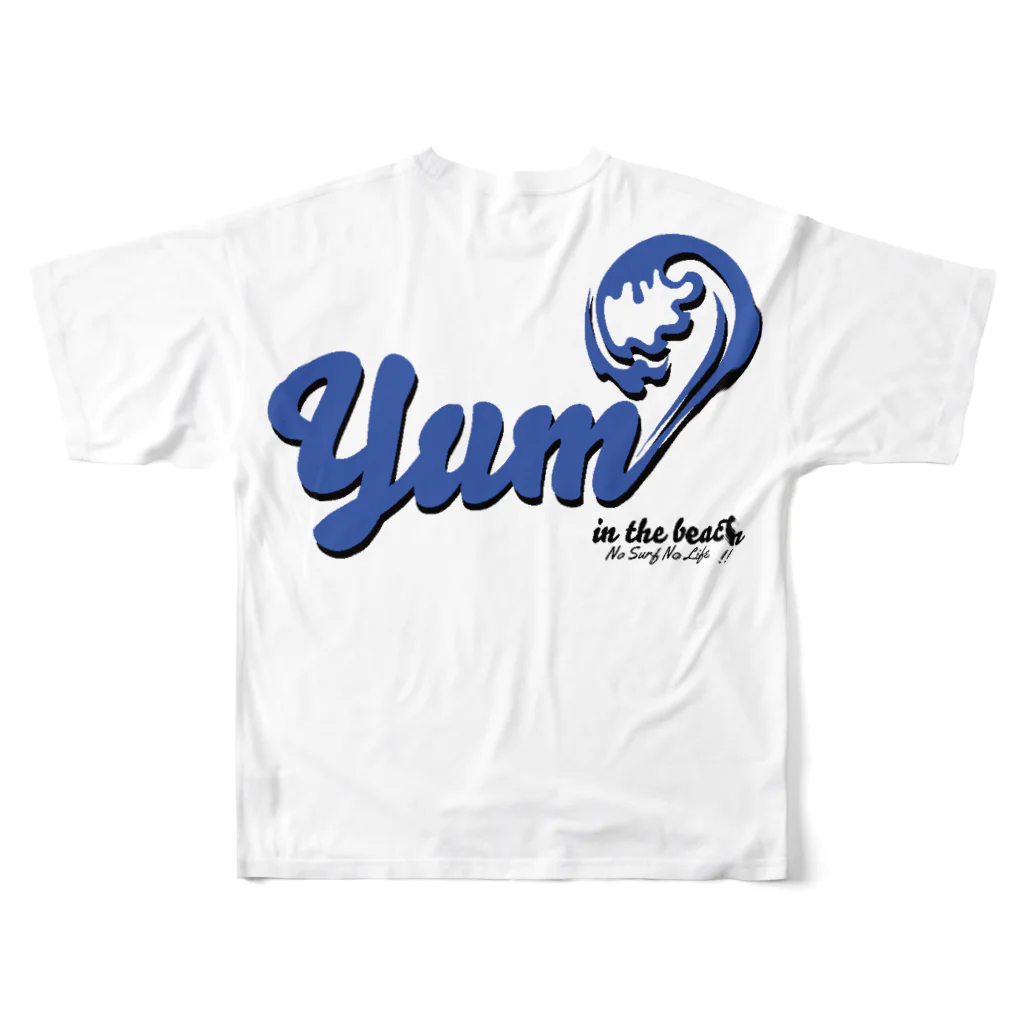 YUM the beachのThe beach フルグラフィックTシャツの背面