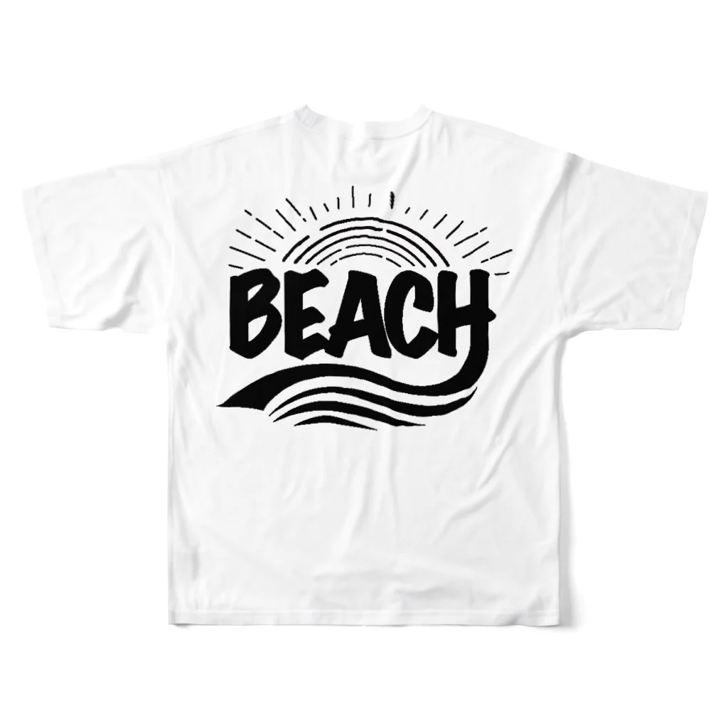 YUM the beachのyumオリジナルロゴ フルグラフィックTシャツの背面