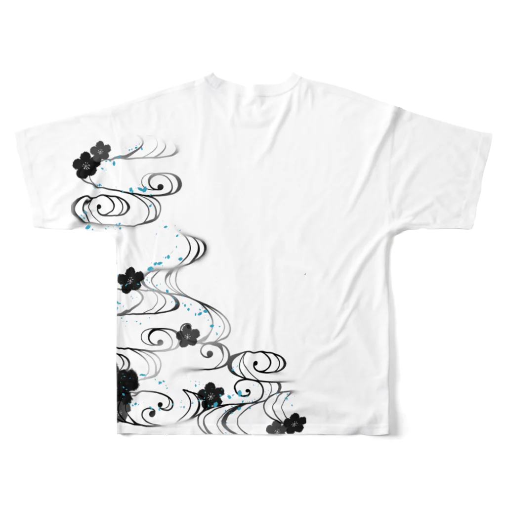 ケロ部の梅波紋　両面 All-Over Print T-Shirt :back