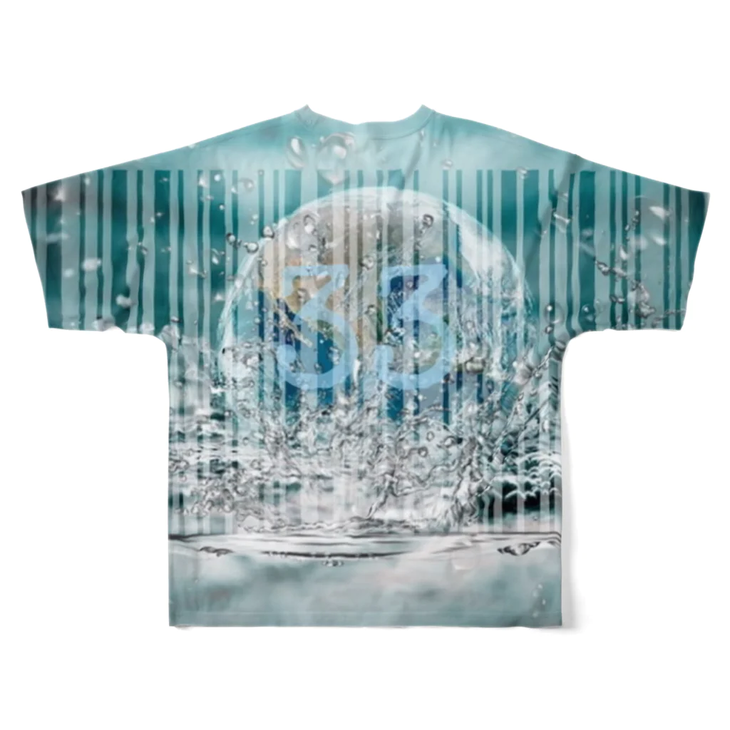 Aimurist の浄化:33 バーコード All-Over Print T-Shirt :back