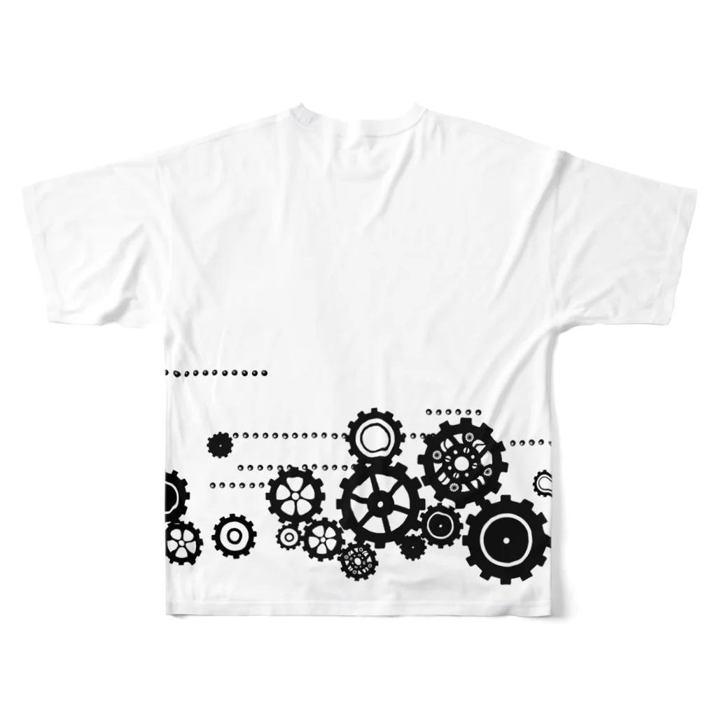 millionmirrors!のBLACK GEAR_PUNK!1980 フルグラフィックTシャツの背面