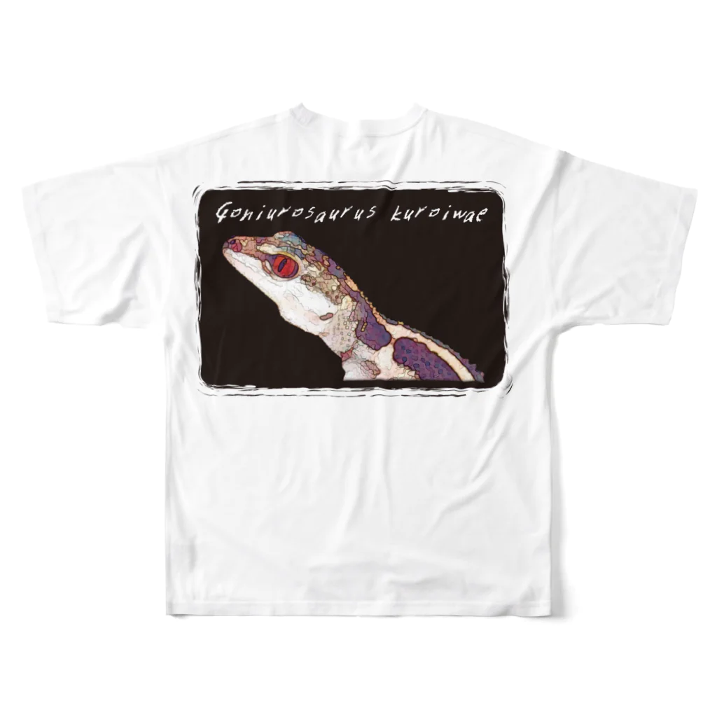 pickleSnakeの黒岩蜥蜴牴牾２ All-Over Print T-Shirt :back