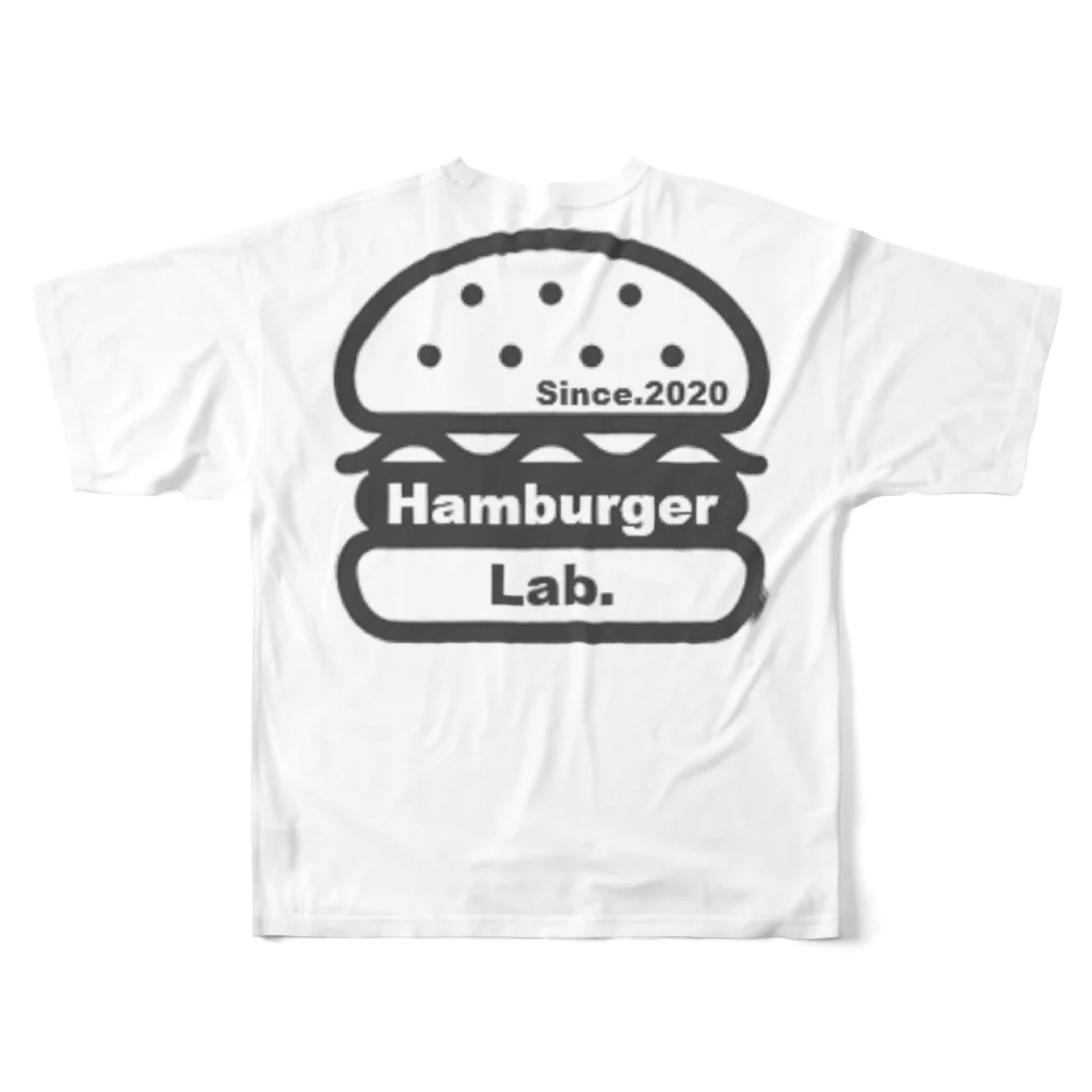 メガネ@バーガーけんきゅういんのHambuger Lab. 2 All-Over Print T-Shirt :back
