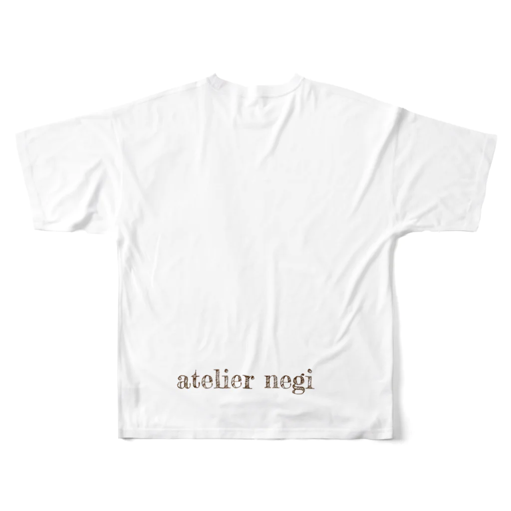 アトリエ葱の恋の弓キリキリ フルグラフィックTシャツの背面