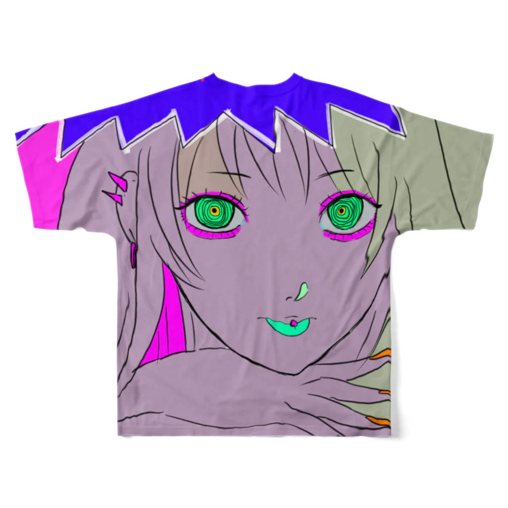 Suicide_Gardenのgirl フルグラフィックTシャツの背面