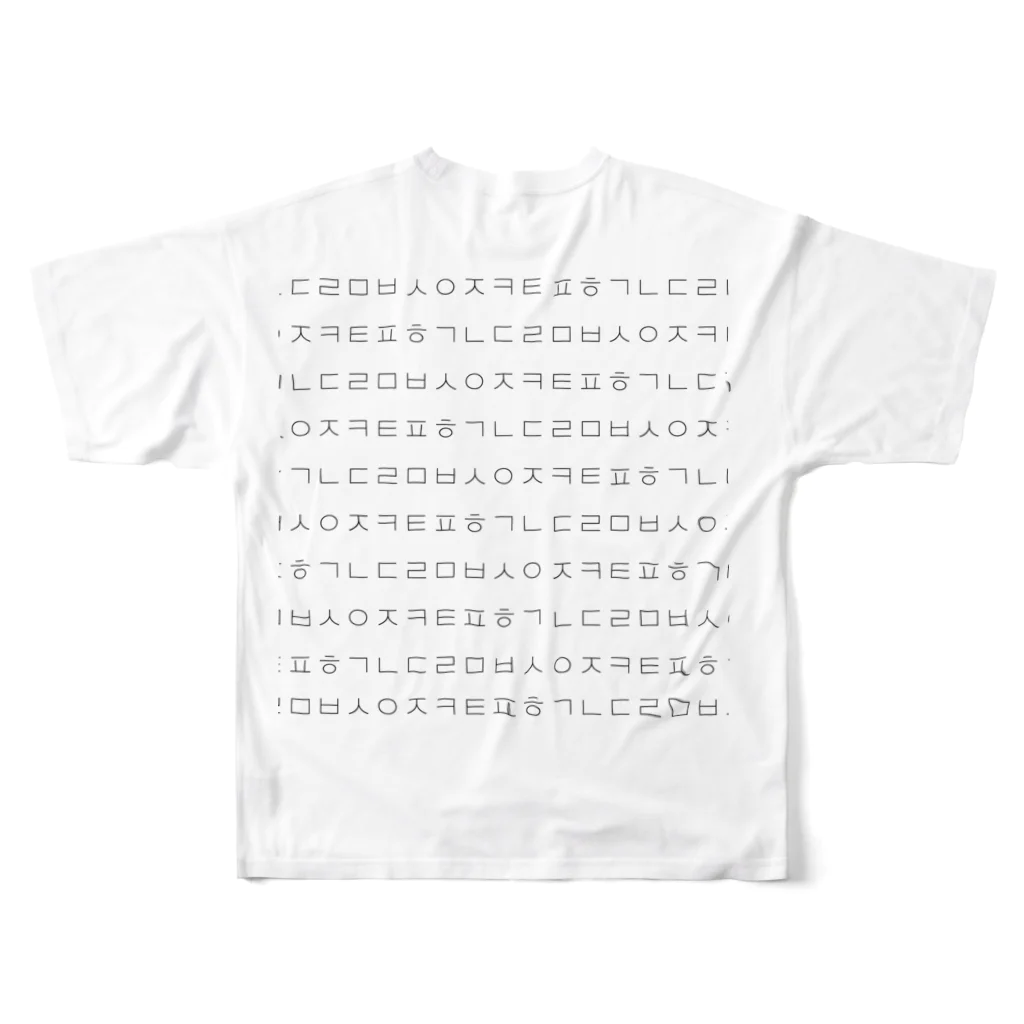 RIA_CO_のカナダラ ㄱㄴㄷㄹ フルグラフィックTシャツの背面