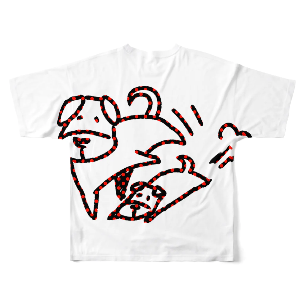 ティシュー山田の犬 All-Over Print T-Shirt :back