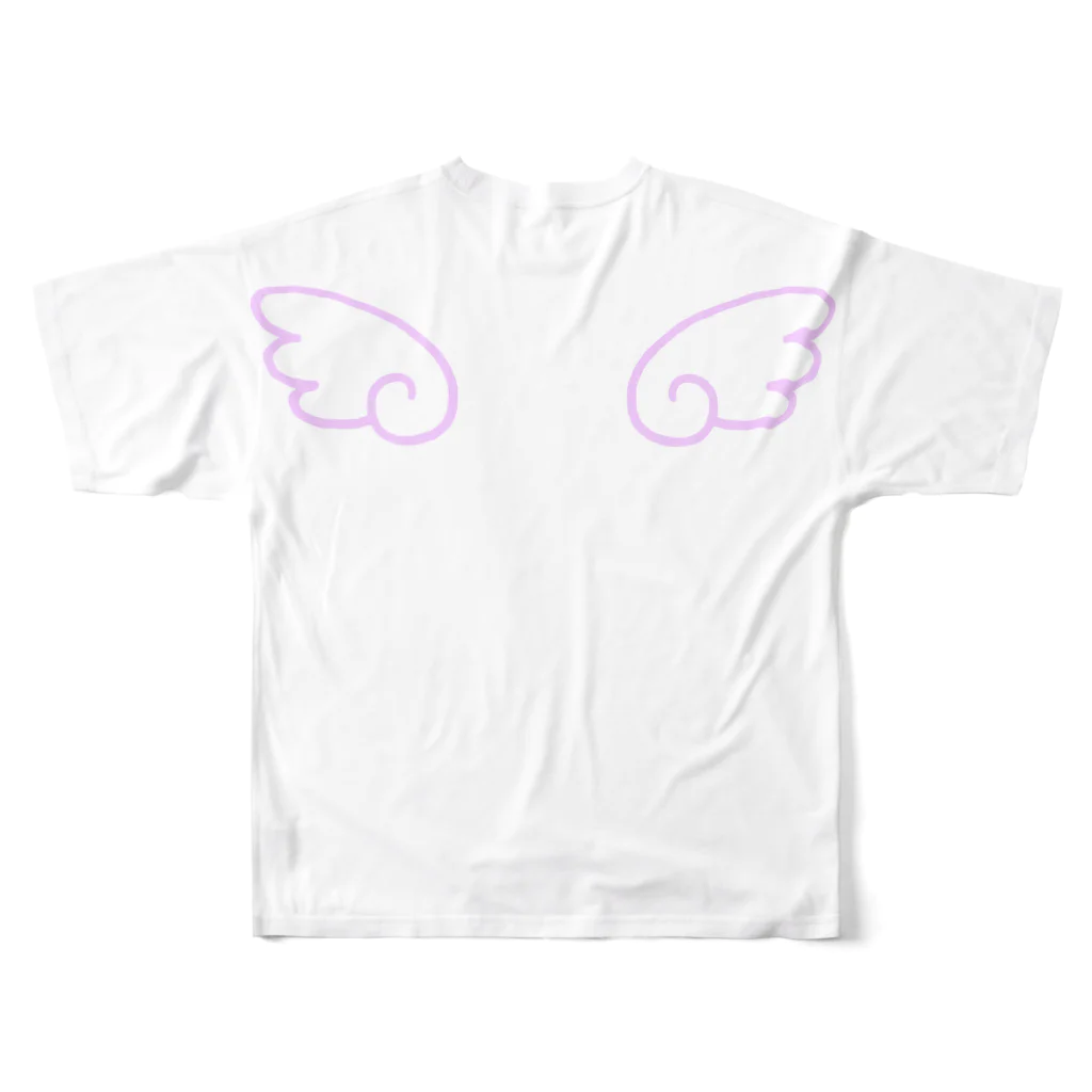 はぬの天使の羽（ピンク） フルグラフィックTシャツの背面