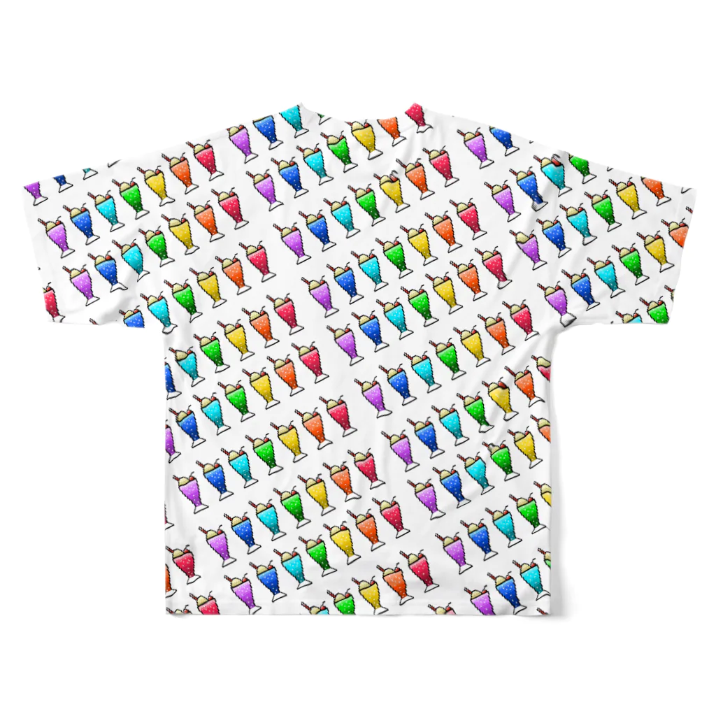 米どころのメロンクリームソーダなアロハ風シャツ All-Over Print T-Shirt :back